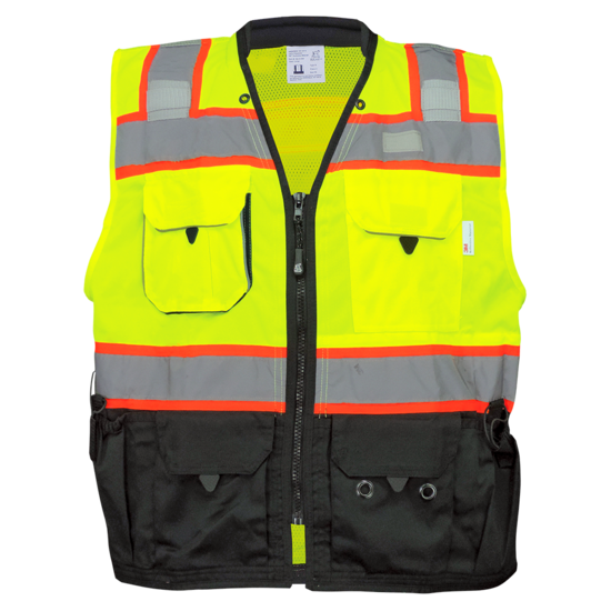 FrogWear® HV Premium High-Visibility Polyester Surveyors Safety Vest