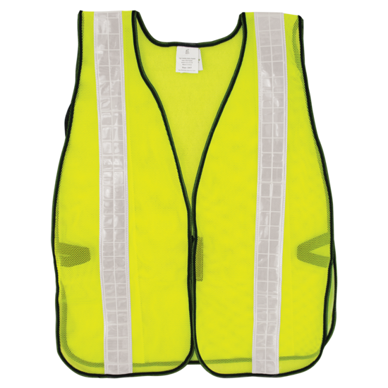 FrogWear® HV Enhanced Visibility Yellow/Green Economy Mesh Safety Vest with Wide Reflective