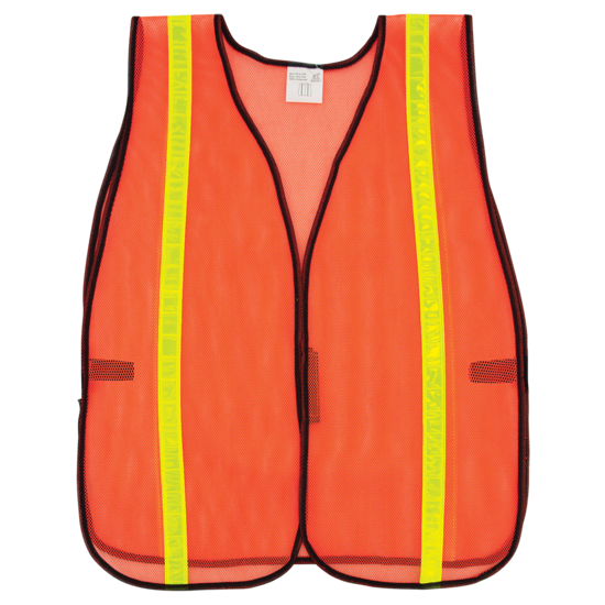 FrogWear® HV Enhanced Visibility Orange Economy Mesh Safety Vest with Reflective