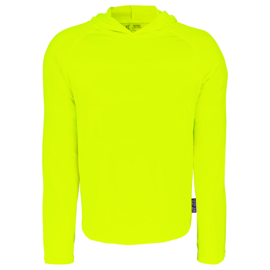 FrogWear&reg; HV Premium High-Visibility Hooded Long-Sleeve Self-Wicking Shirt