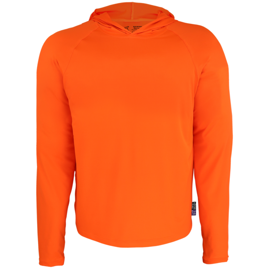 FrogWear&reg; HV Premium High-Visibility Orange Hooded Long-Sleeve Self-Wicking Shirt