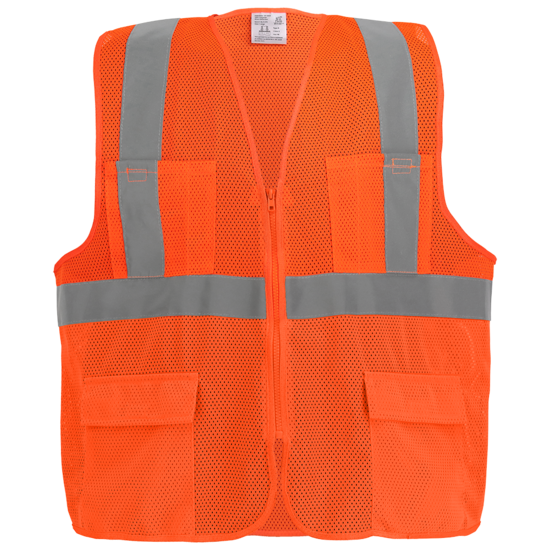 FrogWear® HV High-Visibility Orange Lightweight Mesh Safety Vest