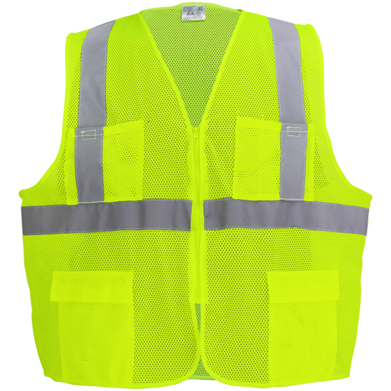 FrogWear® HV High-Visibility Yellow/Green Lightweight Mesh Safety Vest