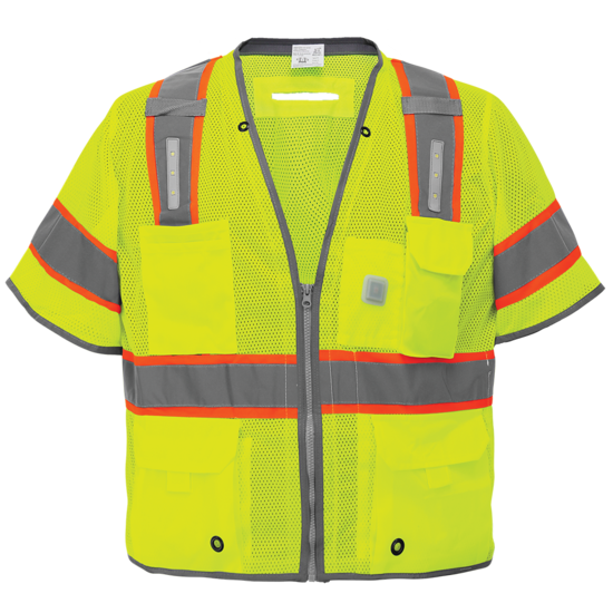 FrogWear® HV Premium LED Surveyors Safety Vest with Sleeves