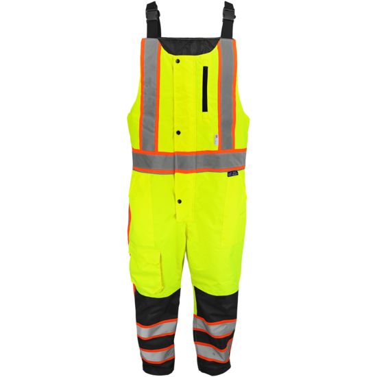 FrogWear&reg; HV High-Visibility Insulated Winter Bibs with Polyurethane Coated Oxford Polyester