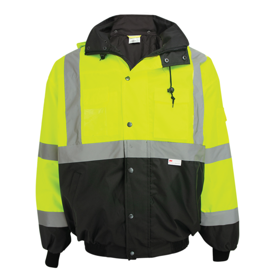 FrogWear® HV High-Visibility Black Interior Winter Bomber Jacket
