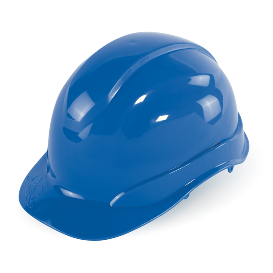 Bullhead Safety™ Head Protection Blue Unvented Cap Style Hard Hat With Six-Point Slide Lock Suspension