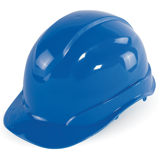 Bullhead Safety™ Head Protection Blue Unvented Cap Style Hard Hat With Six-Point Ratchet Suspension