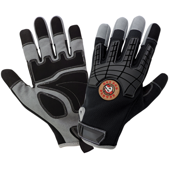 Hot Rod Gloves® Premium Synthetic Leather Palm Performance Mechanics Style Gloves with Impact Protection and a Mesh Back