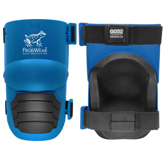 FrogWear&trade; Knee Protection Lightweight Non-Marring Blue Hinged Knee Pads with High-Density Foam Padding and a TPR Cap