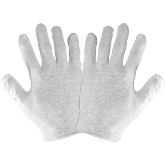 Reversible Bleached White Lightweight Cotton Gloves