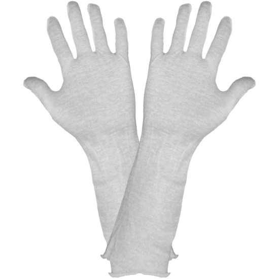 Reversible 14-Inch Bleached White Cotton Inspectors Gloves