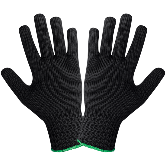 Heavyweight Black Nylon Knit Gloves