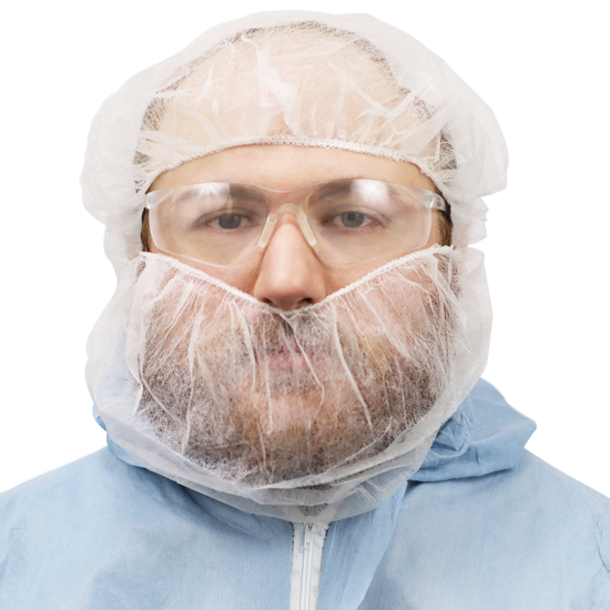 FrogWear™ White Polypropylene Disposable Beard Covers
