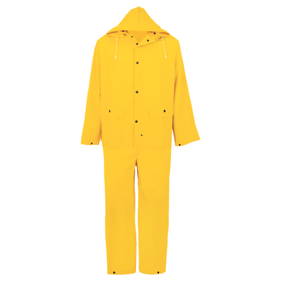 Three-Piece PVC Rain Suit with Snaps