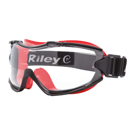Velia&trade; Clear Performance Fog Technology Lens, Black and Red Frame Safety Goggles