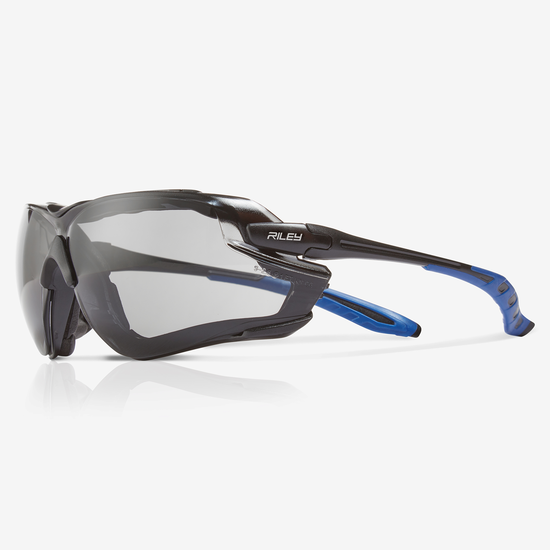 Quadro&trade; Gray Performance Fog Technology Lens, Black and Blue Frame Convertible Safety Glasses