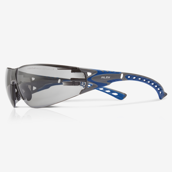 Stream Evo&trade; Gray Lens, Gray and Blue Frame Safety Glasses
