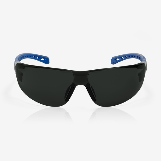 Stream Evo&trade; Shade 5 Lens, Gray and Blue Frame Safety Glasses