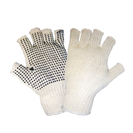 Standard Weight, Economy, Fingerless, PVC Dotted String Knit Gloves