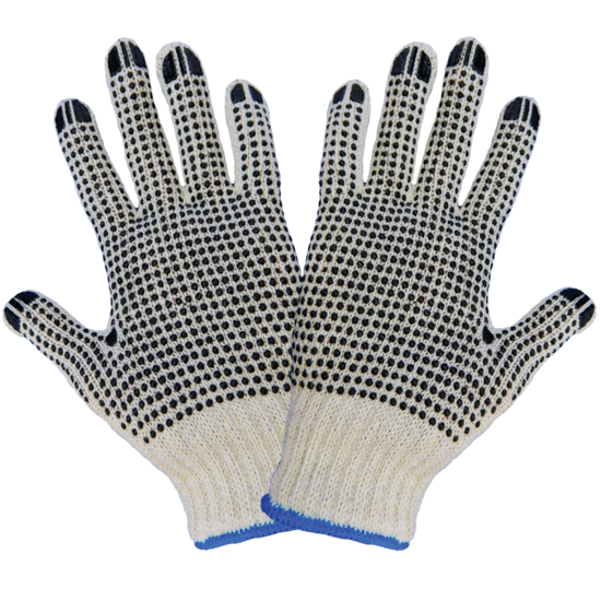 Standard Cotton/Polyester PVC Two-Sided Dotted Gloves