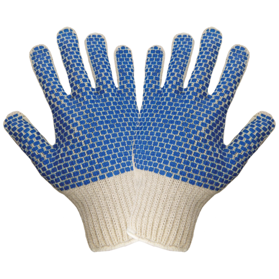 Double-Sided Blue PVC Brick Pattern Gloves