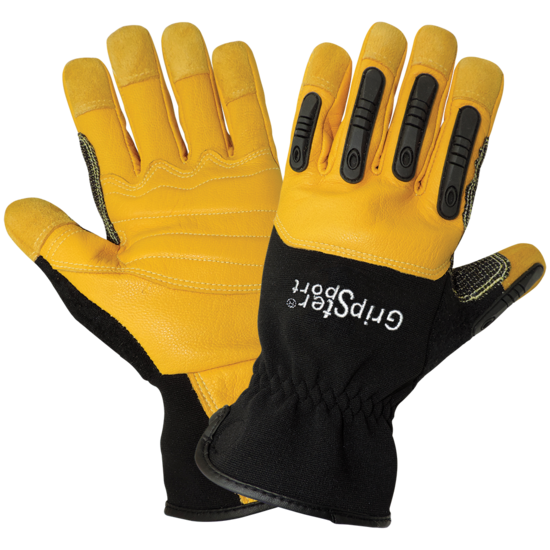 Gripster® Sport Premium-Grade Grain Goatskin Leather Palm Mechanics Style Gloves with TPU Impact Protection - LIMITED STOCK