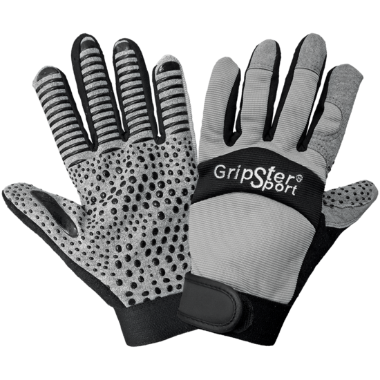 Gripster® Sport Synthetic Leather Palm Performance Mechanics Style Gloves with a Silicone Patterned Palm and Spandex Back