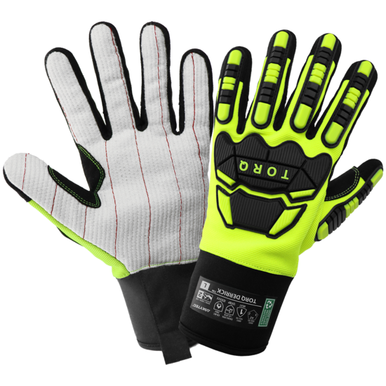 Torq Derrick&trade; Cotton Corded Impact Resistant Gloves with Cut Protection