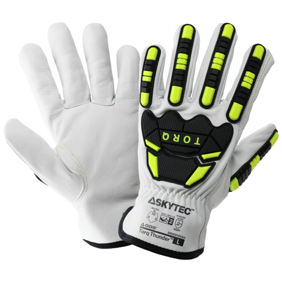 Torq Thunder&trade; Cut and Impact Resistant Premium Goatskin Leather Gloves with Tuffalene&reg; UHMWPE Liner