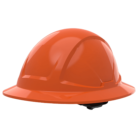 Skytec Radius Orange Unvented Full Brim Safety Helmet With CrossShield, Six-Point Textile Suspension and Wheel Ratchet - Class E