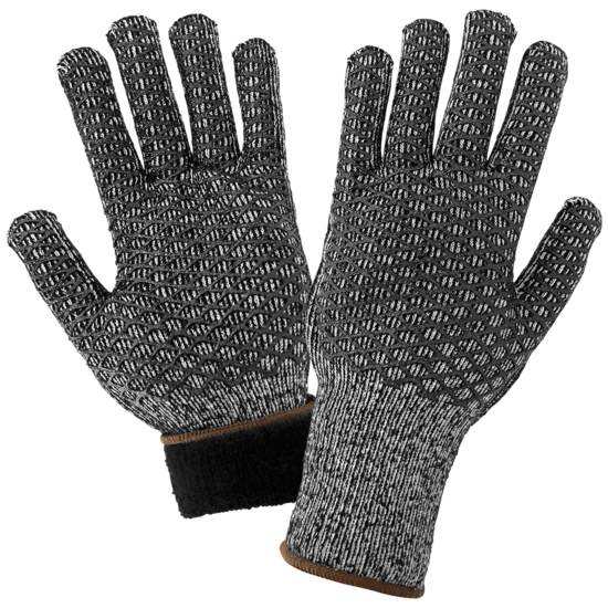 Acrylic Terry Cloth Patterned PVC Gloves